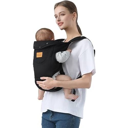 Baby Carrier Newborn to Toddler(7-30lbs), Toddler Carrier Baby Holder Carrier with Adjustable Shoulder Strap, Chest Carriers, Black