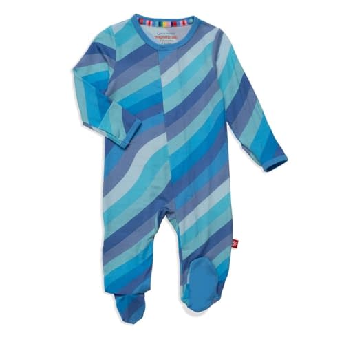 Magnetic Me Boys Modal Magnetic Baby Footie Pajamas | Silky Soft Modal Fabric | Baby Sleepers Available in Sizes PRE - 24M