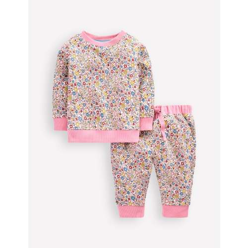 Applique Sweatshirt Set-Multi Vintage Floral Ditsy