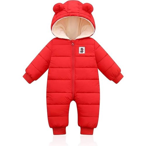 XMWEALTHY Baby Clothes Newborn Boy Girl Snowsuit Winter Coats Infant Jumpsuit Bodysuits Registry Essentials Stuff Gift