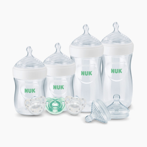NUK Simply Natural Bottle with SafeTemp 9-Piece Gift Set - White