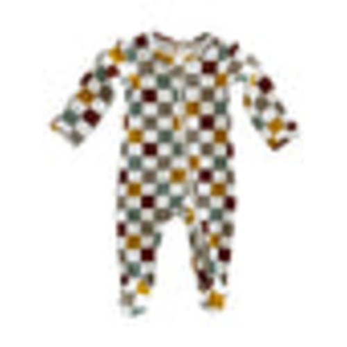 Cannoli Checkerboard / Organic Zip Footie – SpearmintLOVE