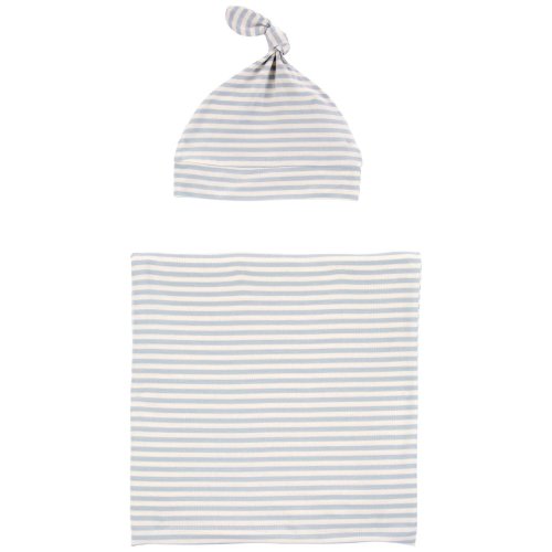 Baby 2-Piece Striped Swaddle Cap and Blanket Set - Blue | Carter's