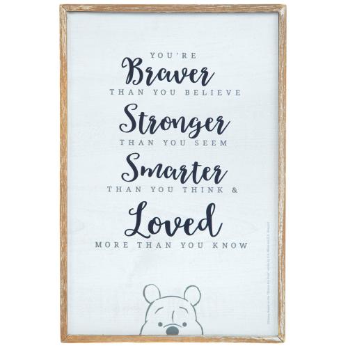 You&apos;re Braver Pooh Wood Decor
