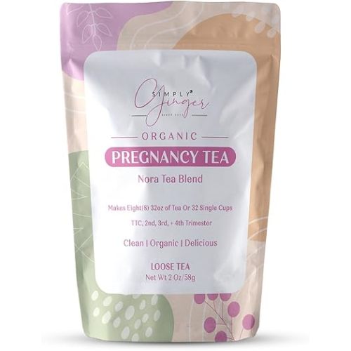 Simply Ginger Pregnancy NORA Tea Bags ll Pre-Filled Tea Bags OR Loose Tea ll Makes 32 Single Cups of Tea OR Larger Batches ll For TTC, 2nd, 3rd Trimester ll Nursing Friendly (Loose)
