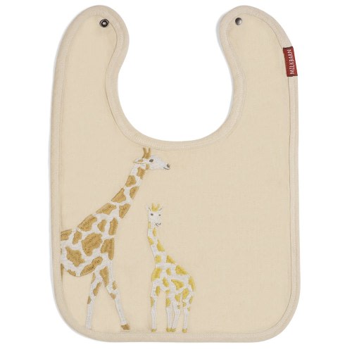 Giraffe Appliqué Organic Linen Two-Layer Bib