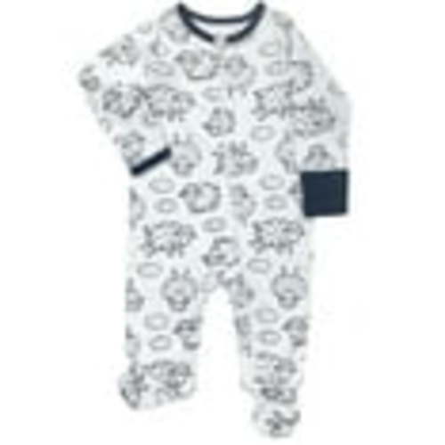 Wonder Nation Baby Gender Neutral Zip Front Footed Sleep N Play Pajamas, Sizes Preemie-6/9 Months