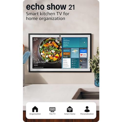 Amazon Echo Show 21 (newest model), Full HD 21" kitchen hub for home organization, with built-in Fire TV, Designed for Alexa+