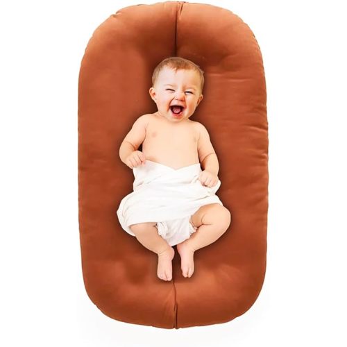 Baby Lounger - Baby Lounger for Newborn, Breathable & Soft Baby Nest Cover Co Sleeping for Baby 0-12 Months, Baby Essentials Gifts, Portable Infant Lounger, Baby Snuggle Lounger Me(Orange)