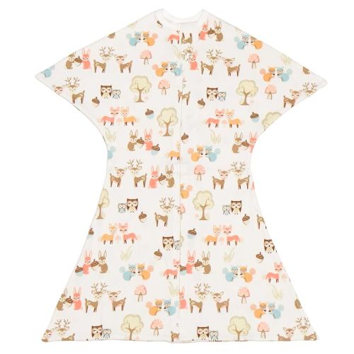 SleepingBaby Zipadee-Zip Transition Swaddle - Cozy Baby Swaddle Blanket with Zipper Convenience - Roomy Wearable Blanket for Easy Diaper Changes - Woodlands, X-Small (3-6 Month)