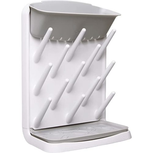 Ubbi Vertical Baby Bottle Drying Rack, Space Saving Countertop Drying Rack Baby Organizer, Gray