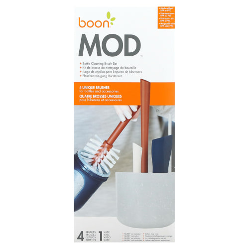 Boon Mod, Bottle Cleaning Brush Set, 4 Brushes & 1 Vase