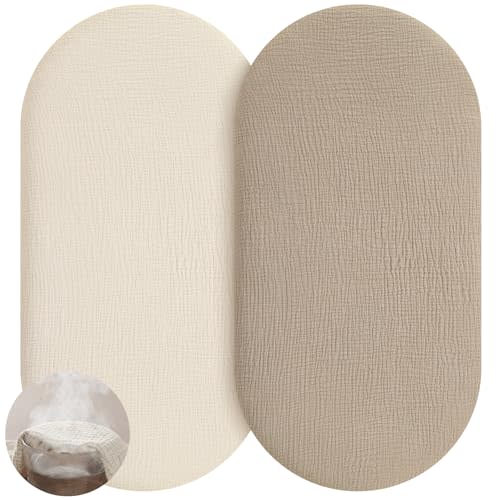Unnivoll Muslin Bassinet Sheets Boy Girl, 100% Cotton Fitted Bassinet Sheet Set 2 Pack Bassinet Mattress Sheets Universal Fit for Rectangle, Round, Oval, Hourglass Mattress, Soft Breathable