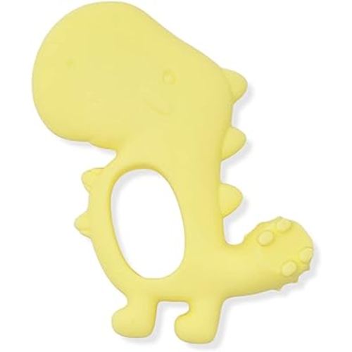 Brushing Buddy - 2-in-1 Silicone Teether and Brushing-Time Mouth Prop Toy to Make Baby and Toddler toothbrushing and flossing More Fun (Yellow)