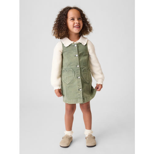 Denim Heart Pocket Shift Dress 18-24 months