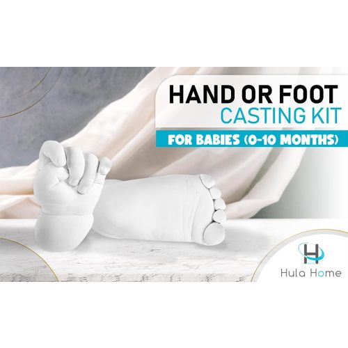 Hula Home Baby Keepsake Hands Casting Kit | Plaster Hand Molding Kit for Infant Hand & Foot Mold | Hand Mold Sculpture Kit for Newborns, Toddlers, Babies | Baby Gifts