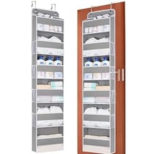 Amazon.com : WishJazz Over the Door Organizer, 6 Bins Heavy Duty Over Door Storage Organizer, Anti Tilt Back of Door Hanging Shelves for Bathroom, Nursery Baby Pantry Dorm Room, Home Storage Organization : Baby