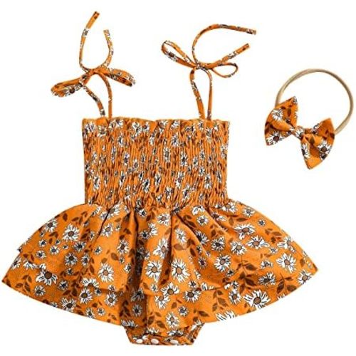 Baby Girls Summer Denim Romper Clothes Dress Newborn Onesie Sunsuit 3 6 9 12 18 Months One-Piece Jumpsuits Outfits