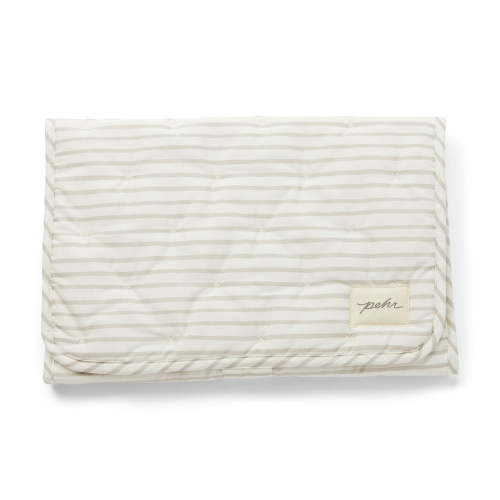 Striped On the Go Portable Changing Pad - Stripes Away Pebble Grey