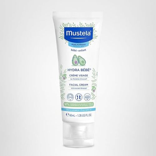 Mustela Hydra Bebe Face Cream – Daily Baby Moisturizer with Natural Avocado, Jojoba Oil & Shea Butter - 1.35 fl. oz. - Packaging may vary