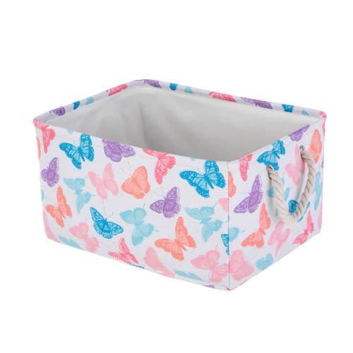 Your Zone Kids Butterfly Canvas Storage Basket with Handles