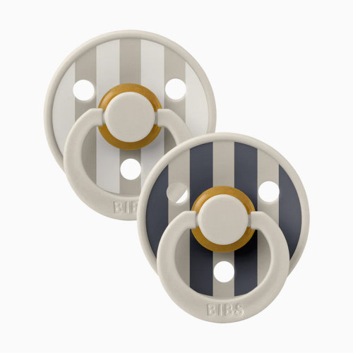 BIBS Studio Block Colour Natural Rubber Pacificier (2 Pack) - Sand, Size 1