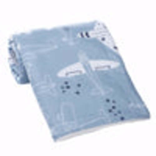 Little Aviator Blue/White Airplane Soft Fleece Baby Blanket – Lambs & Ivy