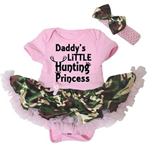 Petitebella Daddy's Little Hunting Princess Baby Dress Nb-18m