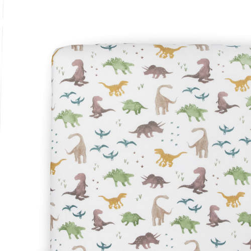 Stretch Knit Crib Sheet - Dino Pals - dadada baby