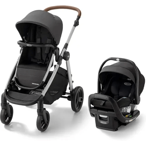 Graco Mode Nest2Grow DLX Travel System, 4-in1 Carseat Stroller Combo, 4 Modes of Use Capability from Infant Car Seat Carrier to Double Stroller, Includes SnugRide SnugFit LX Infant Car Seat, Riordan