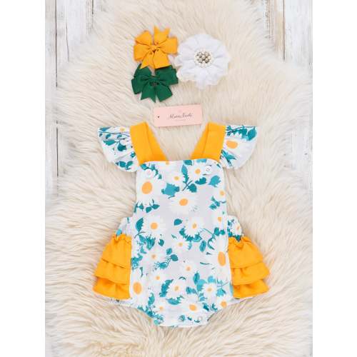 Blue & Yellow Garden Ruffle Bubble