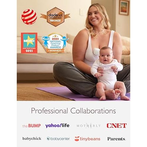 Momcozy S9 Pro Updated Hands Free Breast Pump, Wearable Breast Pump of Longer Battery Life & LED Display, Double Electric Breast Pump with 2 Modes & 9 Levels - 24mm - 2 Count