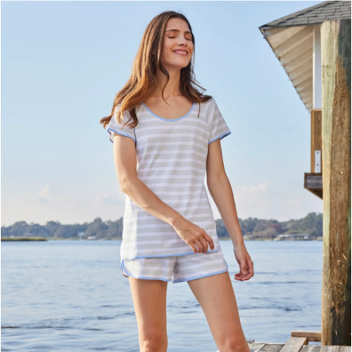 Pima Cotton Pajama Shorts Set for Women | LAKE
