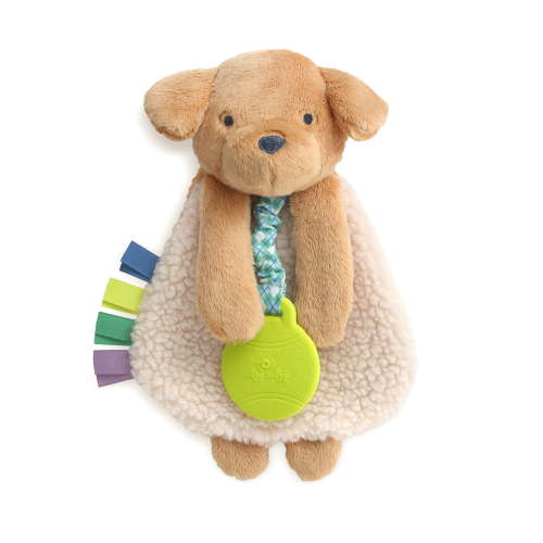 Itzy Ritzy Lovey Puppy Plush Sherpa Snuggle Toy with Teether for Newborns