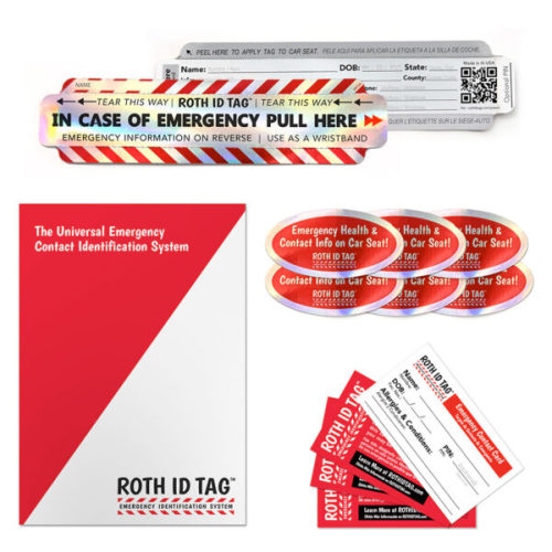6 TAGS - ROTH ID TAG™ Kit - ROTH ID TAG | Emergency Contact Identification Systems