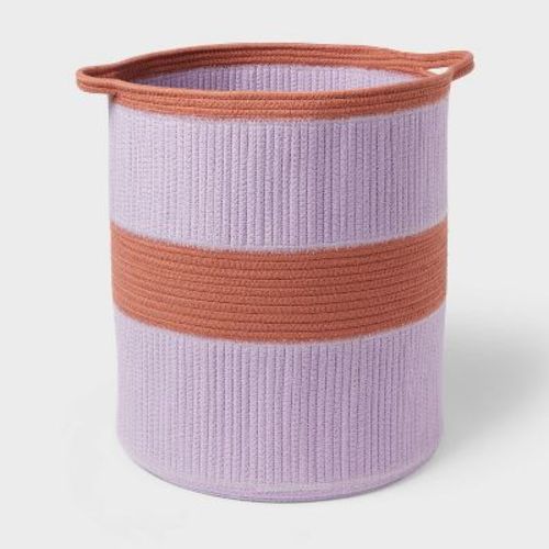 XL Coiled Rope Floor Kids' Storage Basket Purple and Brown - Pillowfort™