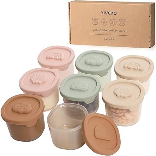 Baby Food Containers Silicone Baby Food Storage Containers for Infants and Toddlers Baby Food Jars Silicone Baby Food Container Freezer Safe Reusable Baby Food Containers with Lids 8PK