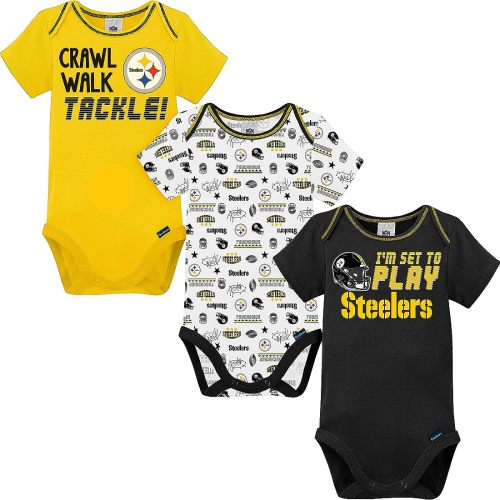 NFL Baby Boys 3 Pack Short Sleeve Bodysuit