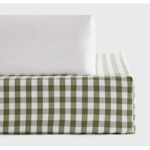 Organic Percale Gingham Crib Sheet 2-Pack