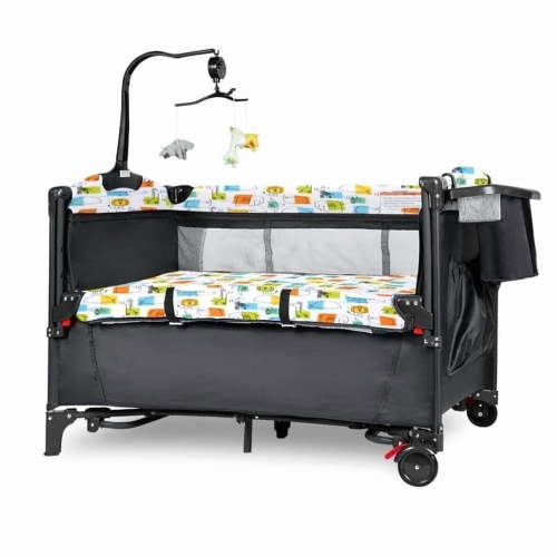 CIESMSI Baby Bedside Bassinet w/Changing Table,5-in-1 Portable Playard Nursery Center Newborn to Toddler Pack n Play Cribs