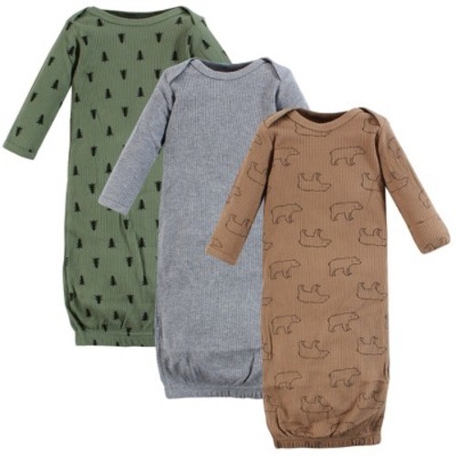 Hudson Baby Infant Boy Thermal Gown 3pk, Bear Tree, Size: 0-6 months