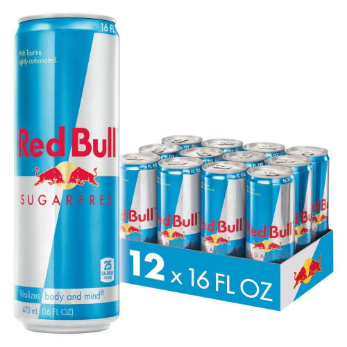 Red Bull Sugarfree Energy Drink, 16 fl oz, Pack of 12 Cans