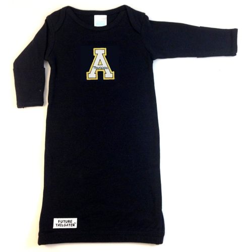 Appalachian State Mountaineers Baby Black Layette Gown 0-3 Months