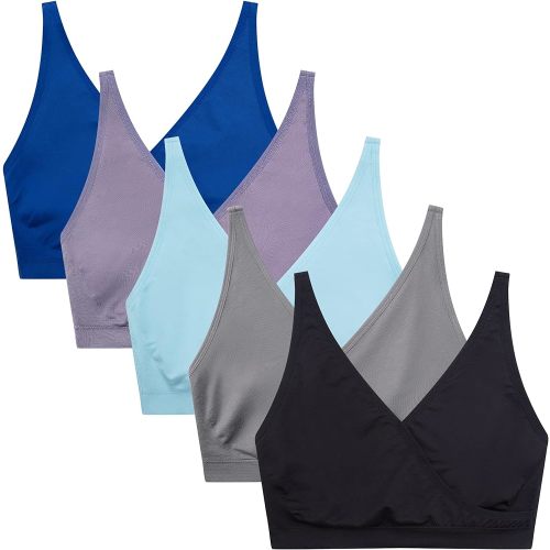 Suekaphin 5pack Nursing Bra Maternity Bra Breastfeeding Sleeping/Sleep Bra Pregnancy Women's Seamless Bralette Wirefree