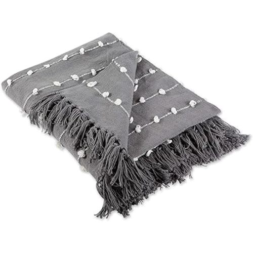 DII Woven Loop Throw Collection, 50x60, Gray