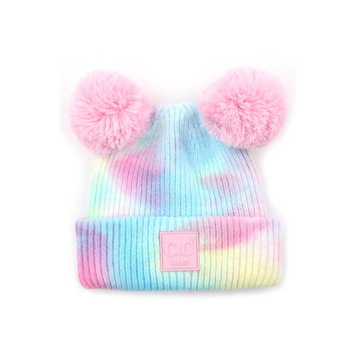 C.C Tie Dye Pom Pom Beanie Baby Cotton Candy
