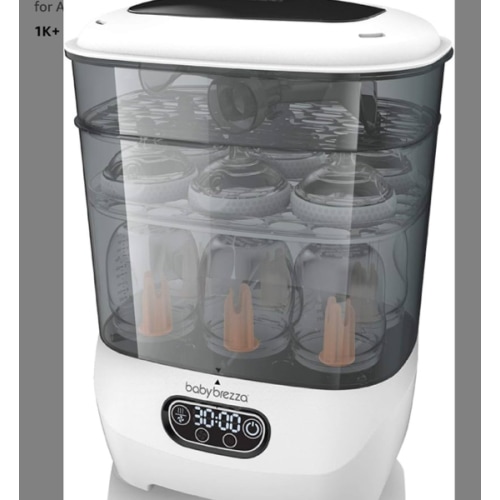 Baby Brezza Bottle Sterilizer and Dryer Advanced – 33% Faster - Largest Capacity Steam Sanitizer - Universal Sterilization Machine for All Bottles + Pump Parts - HEPA Air Filter
