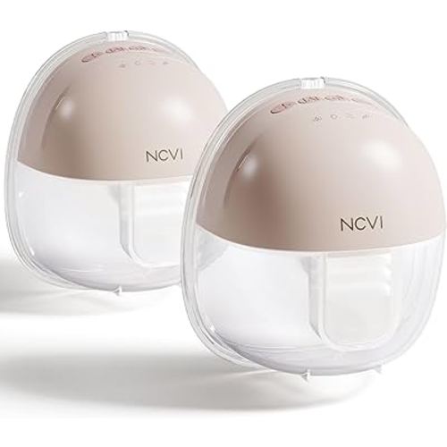 NCVI Breast Pump Hands Free, Wearable Breastfeeding Pump 8111, Portable Double Electric Pump with 4 Modes & 9 Levels, Wireless Milk Pump, Invisible & Ultra Quiet, 21/24mm, 2 Pack