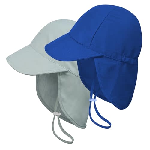 ECOSUMA 2 Pack Baby Sun Hats UPF 50+ Toddler Beach Hat for Girls Boys 0-4 Years