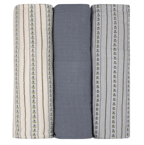 Baby Boy Muslin Swaddle Blanket 3-Pack | Jersey Cotton | Linear Tulip | Ely's & Co – Ely's & Co.
